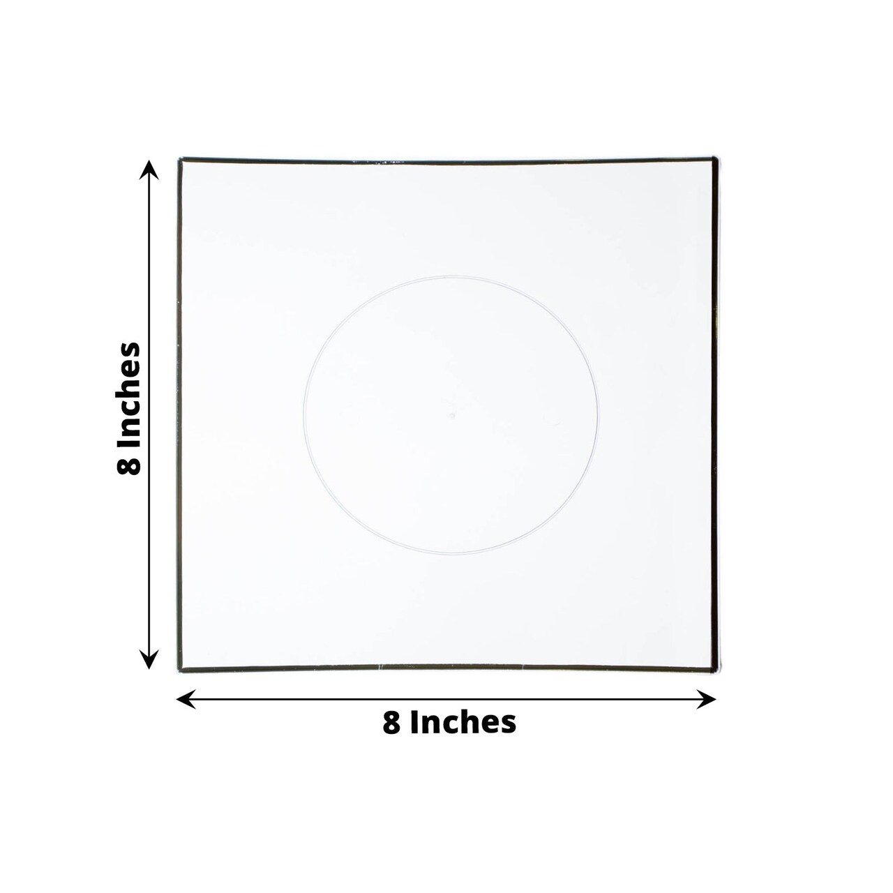 10 Concave 8 in Square Disposable Salad Dinner Plastic PLATES